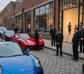 Valet attending customer