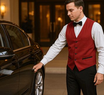 Valet attending customer