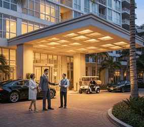 Valet attending customer