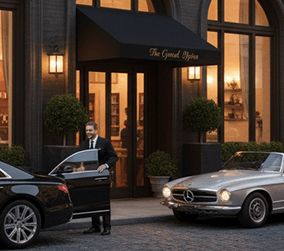 Valet attending customer